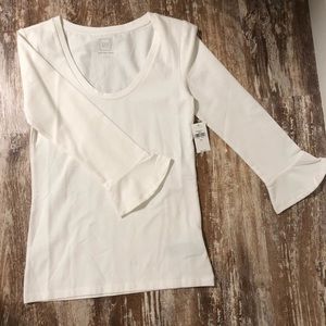 White scoop neck